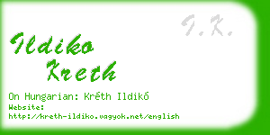 ildiko kreth business card